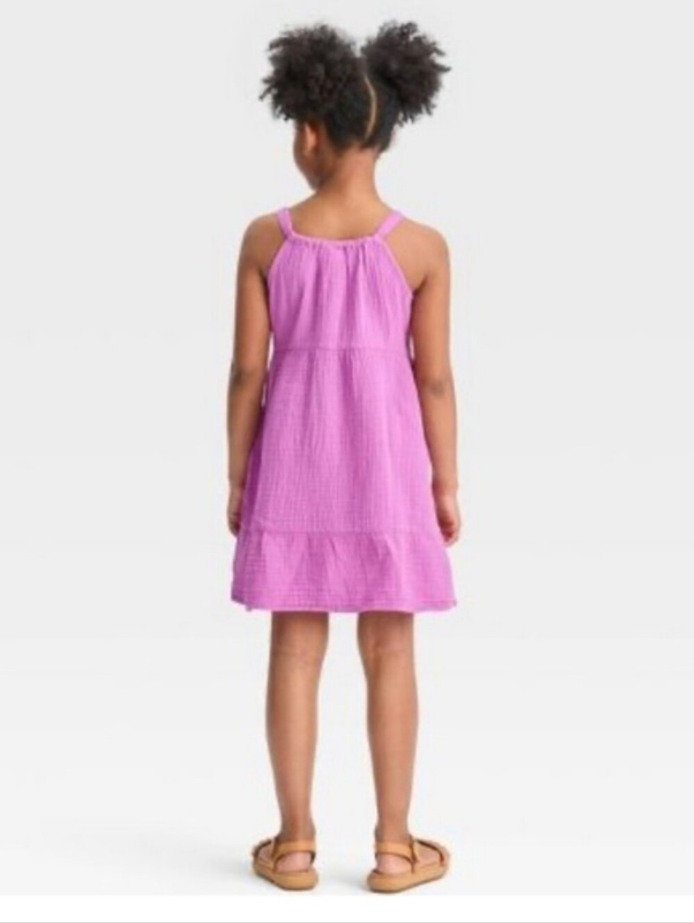 Toddler Girls' Gauze Dress - Cat & Jack Neon Purple 3T - Picture 2 of 11